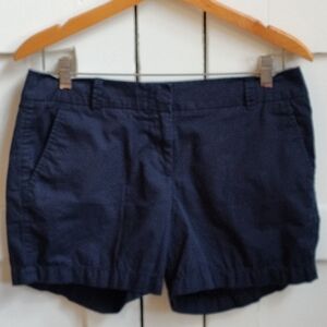 J. Crew Women's Navy Blue Broken-In 100% Cotton Chino Shorts | Size 6